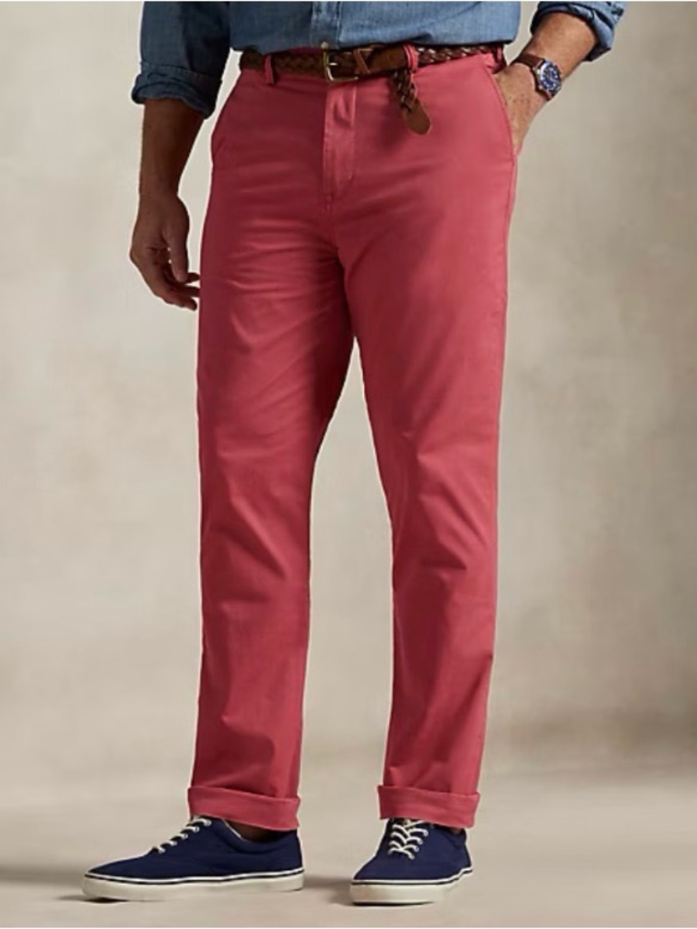Men's Polo Ralph Lauren Stretch Classic Fit Chino Pant Nantucket Red 38T/36